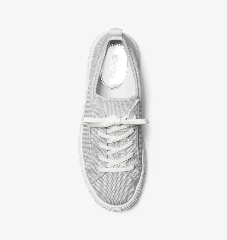 Michael Kors MK Grove Metallic Knit Trainers – Silver (43S4GVFS2D-0040)
