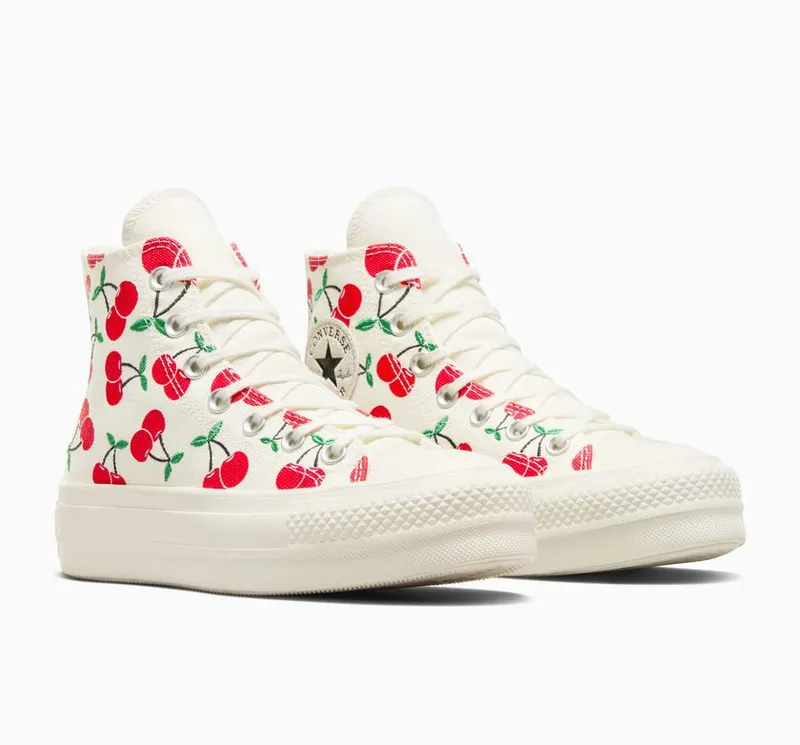 Converse Chuck Taylor All Star Lift Platform Cherries Egret/rood/groen (A08096C)