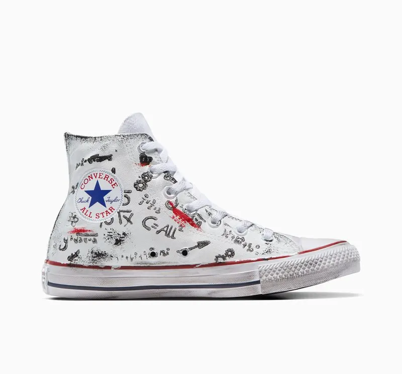 Converse Chuck Taylor All Star Scuffed White Hand Paint (A10237C)