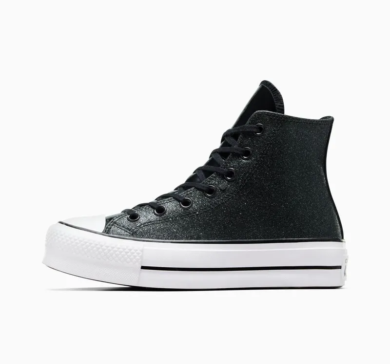 Converse Chuck Taylor All Star Lift Platform Sparkle Party Zwart/zwart/wit (A05436C)