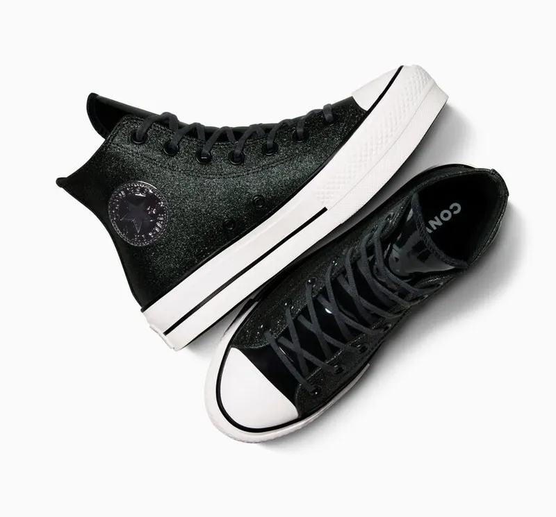 Converse Chuck Taylor All Star Lift Platform Sparkle Party Zwart/zwart/wit (A05436C)