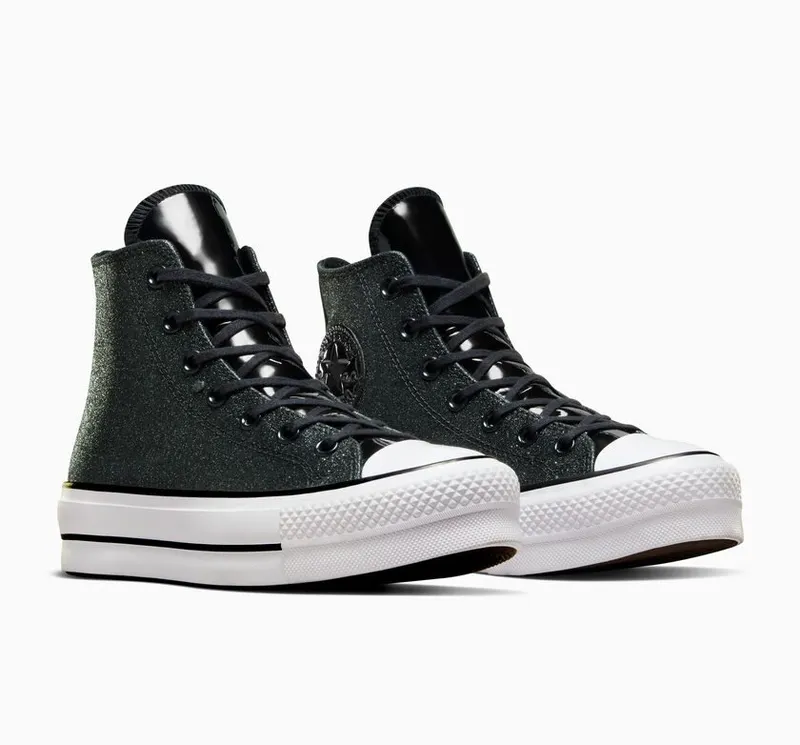Converse Chuck Taylor All Star Lift Platform Sparkle Party Zwart/zwart/wit (A05436C)
