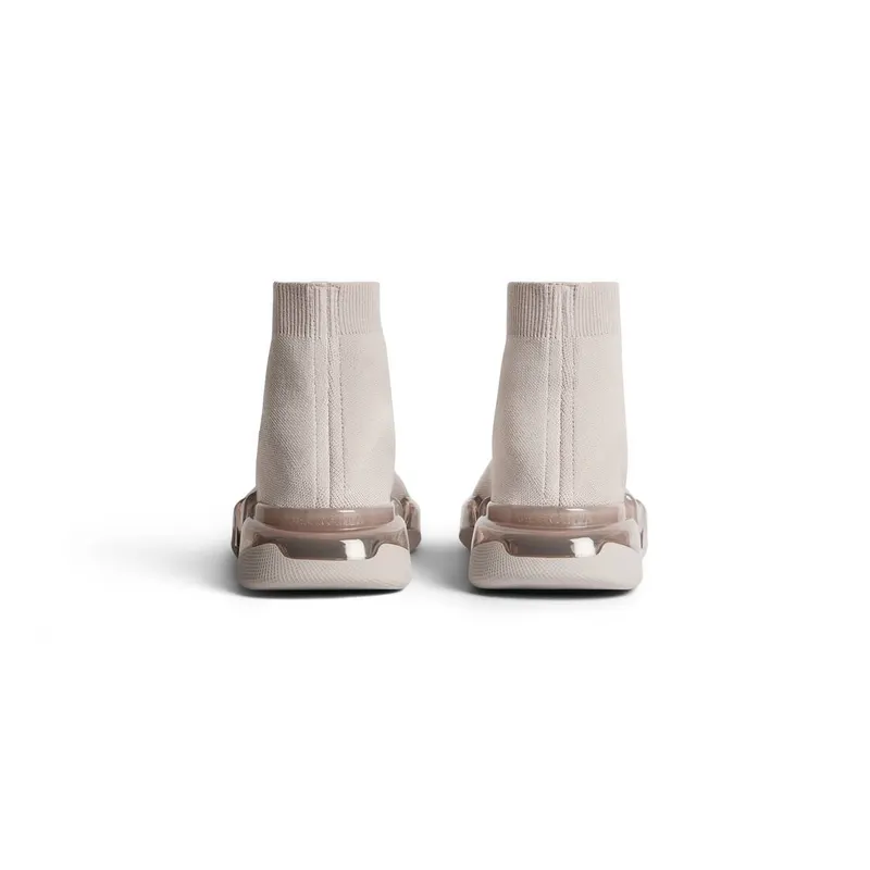 Balenciaga Speed 2.0 Full Clear Sole Recycled Knit Sneaker Light Beige (617196W2DC42000)