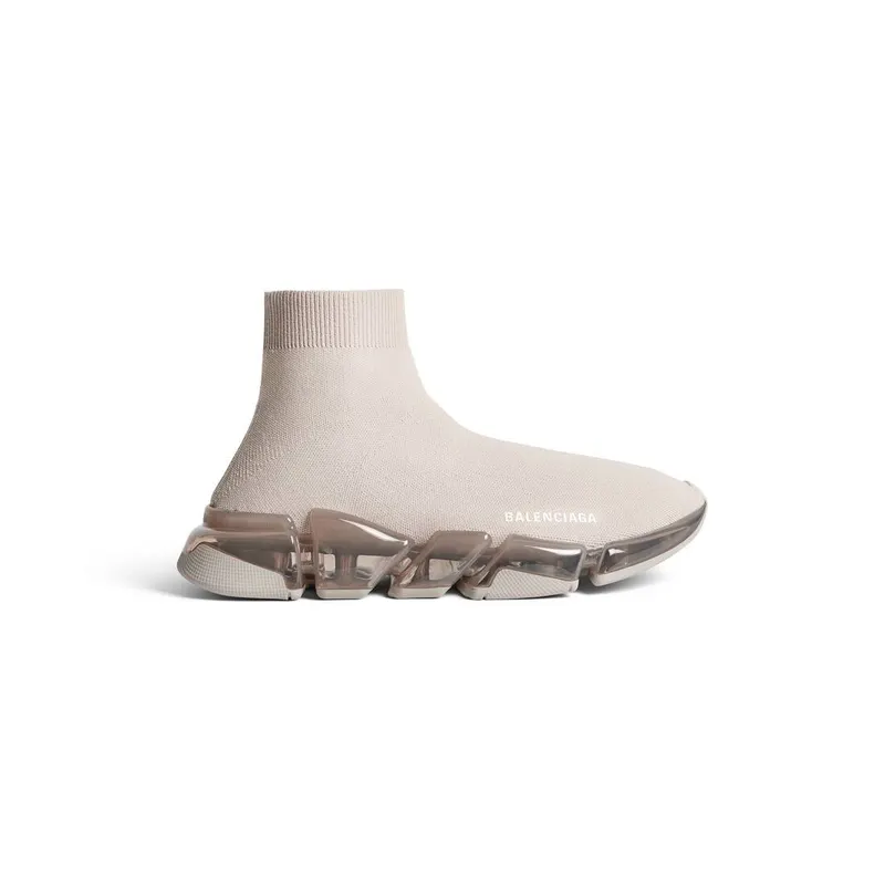 Balenciaga Speed 2.0 Full Clear Sole Recycled Knit Sneaker Light Beige (617239W2DC42000)