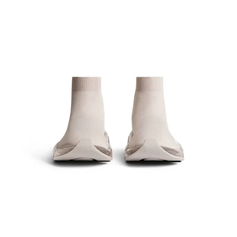 Balenciaga Speed 2.0 Full Clear Sole Recycled Knit Sneaker Light Beige (617239W2DC42000)