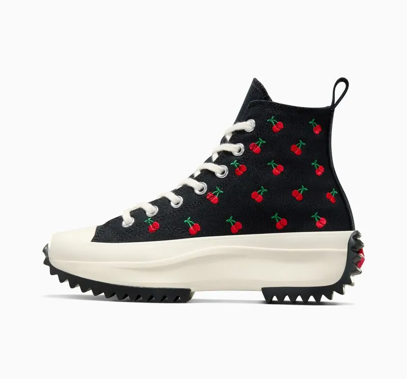 Converse Run Star Hike Platform Cherries Zwart/egret/rood (A08113C)