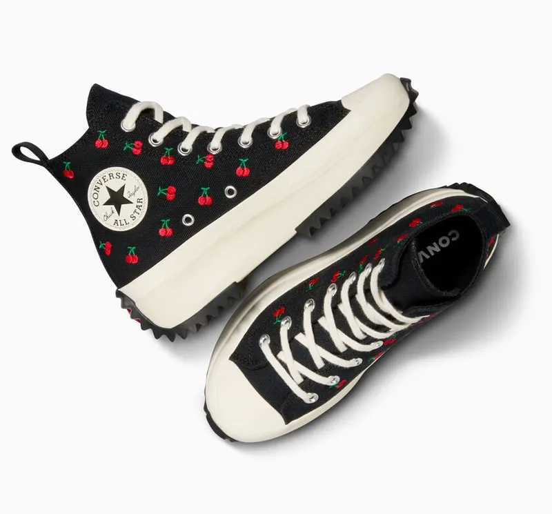Converse Run Star Hike Platform Cherries Zwart/egret/rood (A08113C)