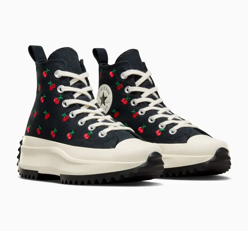 Converse Run Star Hike Platform Cherries Zwart/egret/rood (A08113C)