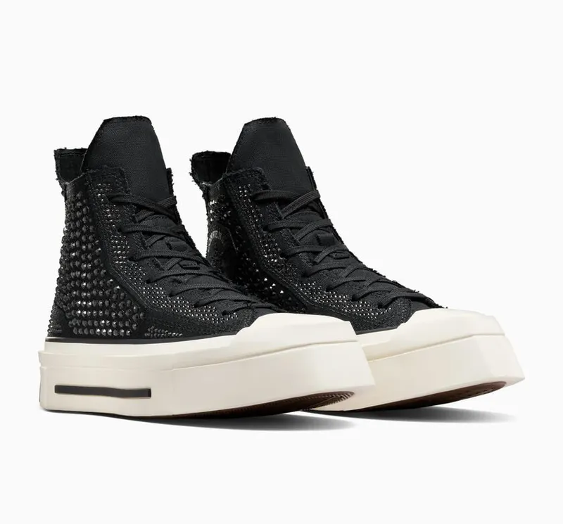 Converse Converse Chuck 70 De Luxe Squared with Swarovski® Crystals Zwart/egret/wit (A09070C)