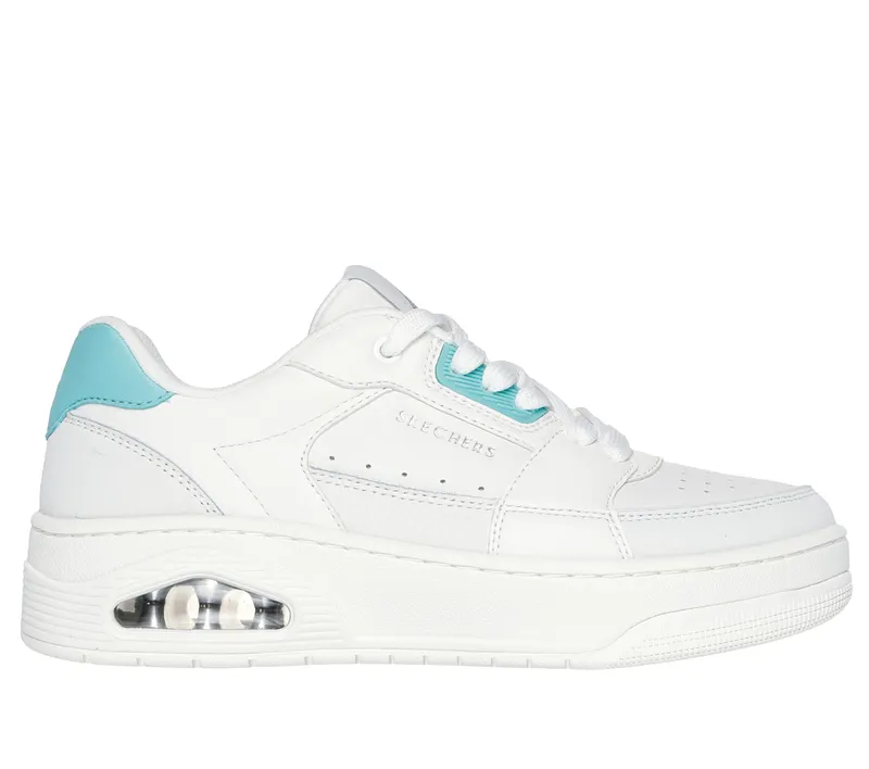 Skechers Uno Court – Courted Style – Wit / Turkoois (177710-WTQ)