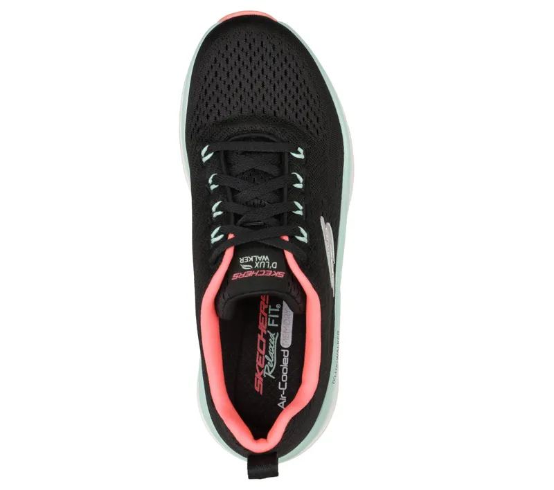 Skechers Relaxed Fit: D’Lux Walker – Fresh Finesse – Zwart / Munt (149368-BKMN)