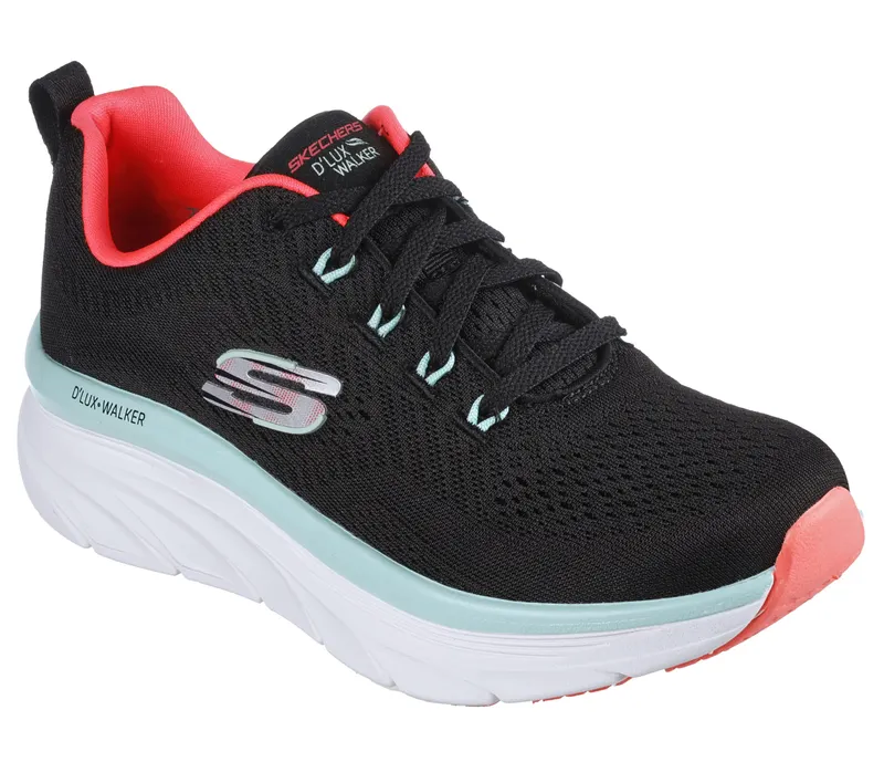 Skechers Relaxed Fit: D’Lux Walker – Fresh Finesse – Zwart / Munt (149368-BKMN)