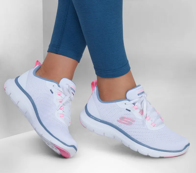 Skechers Flex Appeal 5.0 – Wit / Roze / Blauw (150201-WPKB)