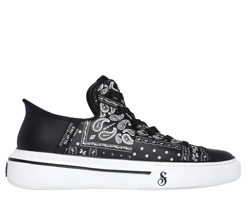 Skechers Premium Leather Slip-ins Snoop One – Double G – Zwart / Wit (251017-BKW)