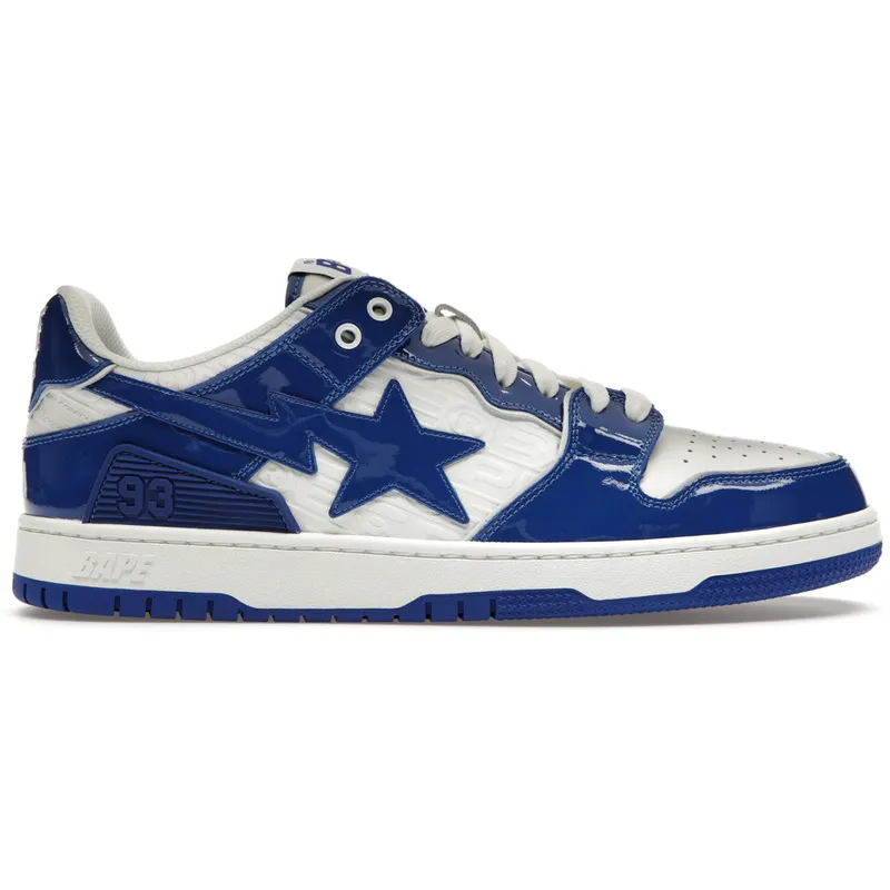 A Bathing Ape Bape SK8 Sta Blue White Patent (001FWJ201003-BLU/1J20-191-003-BLU/1J20-291-003-BLU)
