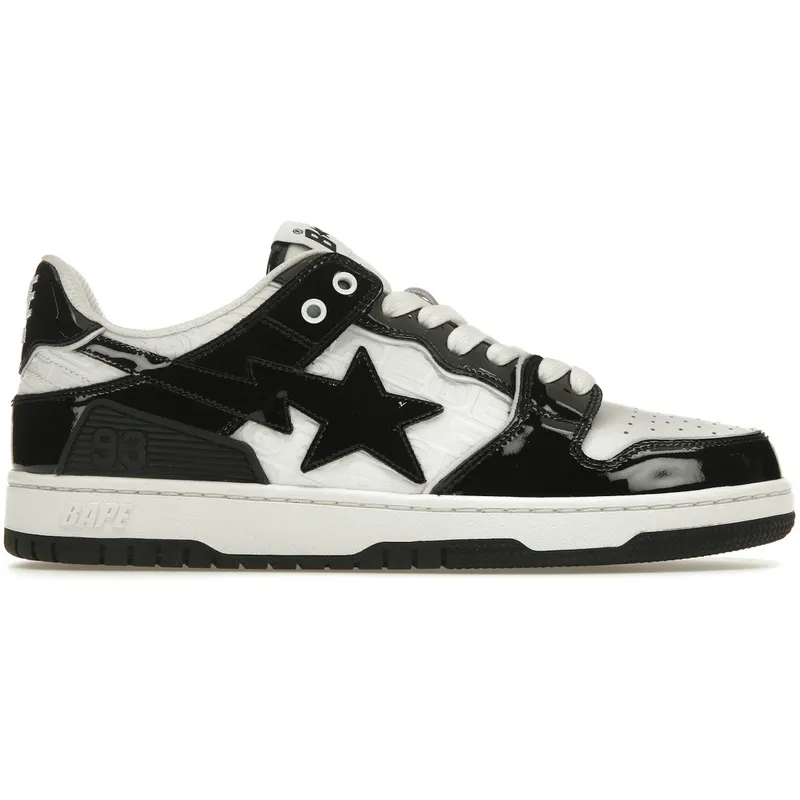 A Bathing Ape Bape SK8 Sta Panda Patent (001FWJ201003-BLK/1J20-191-003-BLK/1J20-291-003-BLK)