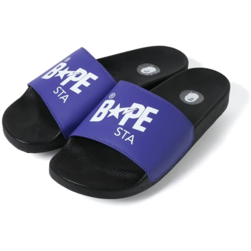 A Bathing Ape Bape Sta Slide Black Purple (BPSTASLD-PUR)