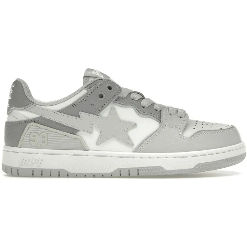 A Bathing Ape Sk8 Sta #5 White Grey (1J80-191-059-WHT/1J80-291-059-WHT/001FWJ801059I-WHT)