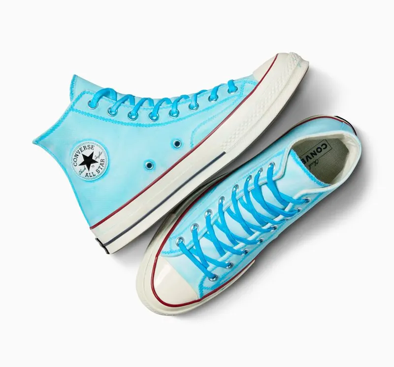 Converse Chuck 70 Canvas LTD Hand Painted Met De Hand Cyaan Geverfd (A11226C)