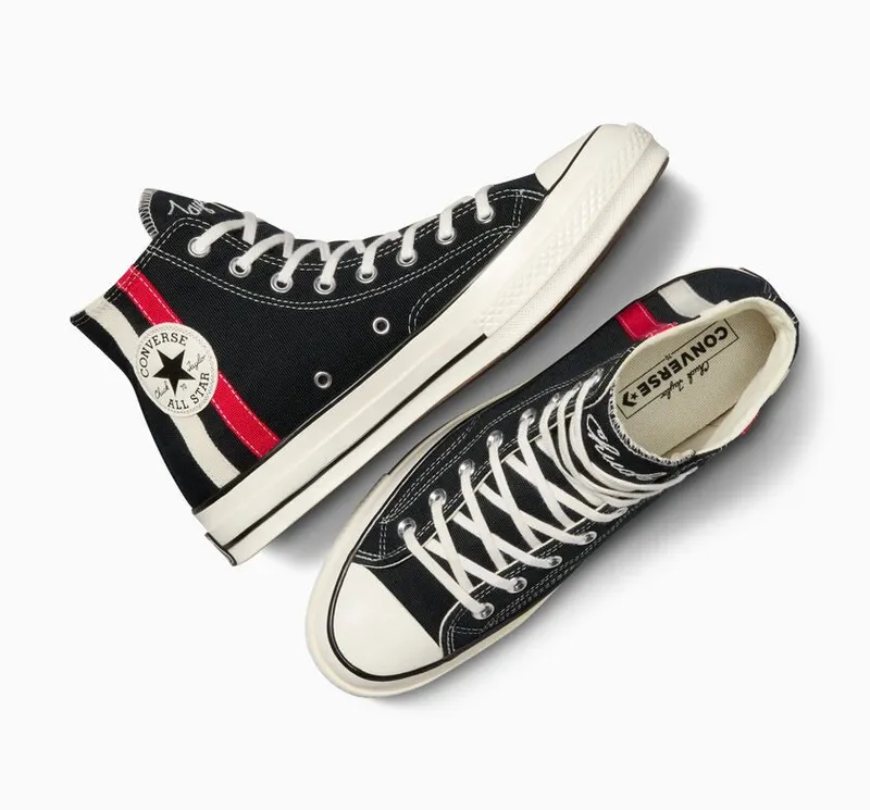 Converse Chuck 70 Archival Stripes Zwart/rood/vintage Wit (A07441C)