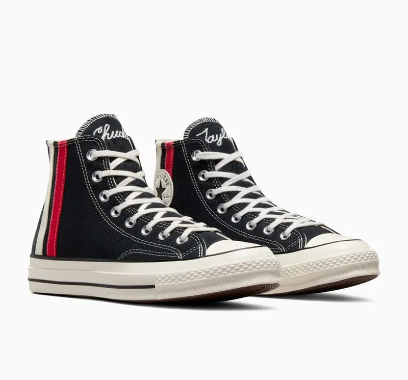 Converse Chuck 70 Archival Stripes Zwart/rood/vintage Wit (A07441C)