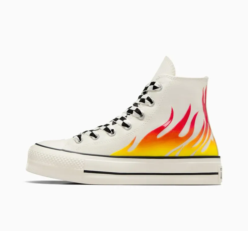 Converse Chuck Taylor All Star Lift Platform Flames Egret/enamel Red/zwart (A07892C)