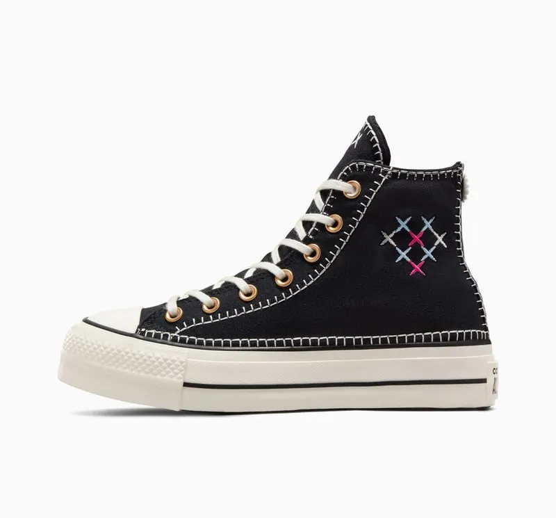 Converse Chuck Taylor All Star Lift Crafted Stitching Platform Zwart/egret/goud (A08731C)