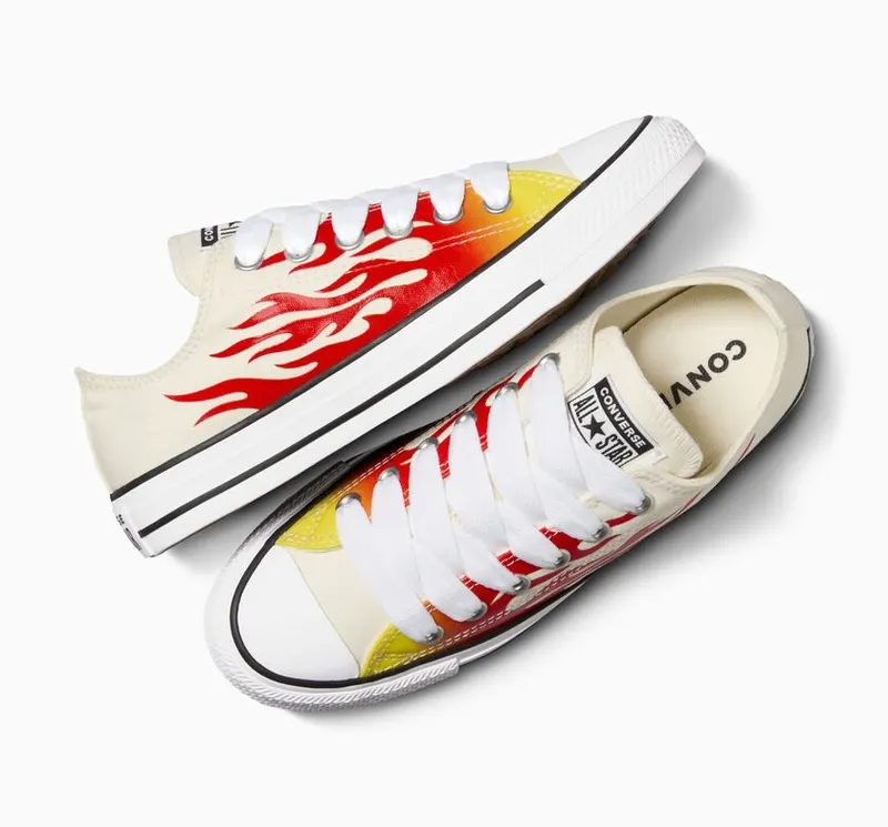 Converse Chuck Taylor All Star Flames Egret/enamel Red/fresh Yellow (A09889C)