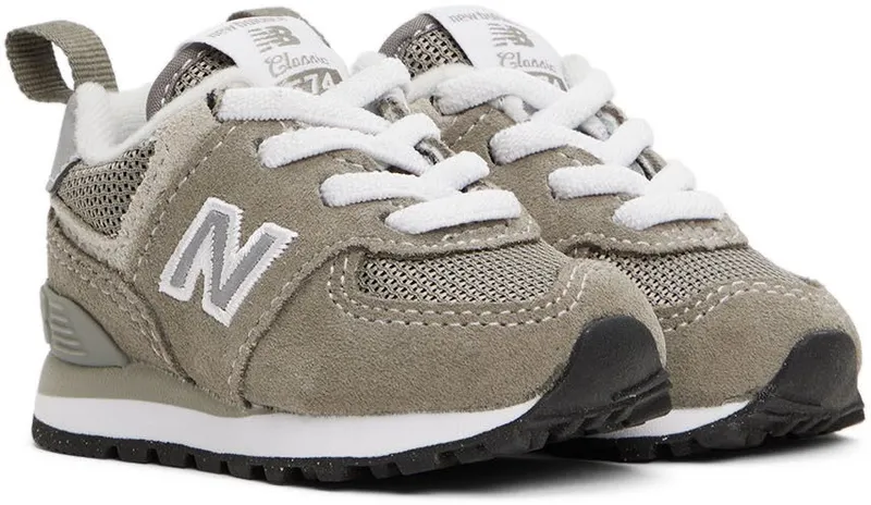 New Balance Baby Gray & Blue 574 Core Bungee Sneakers (ID574EVG)