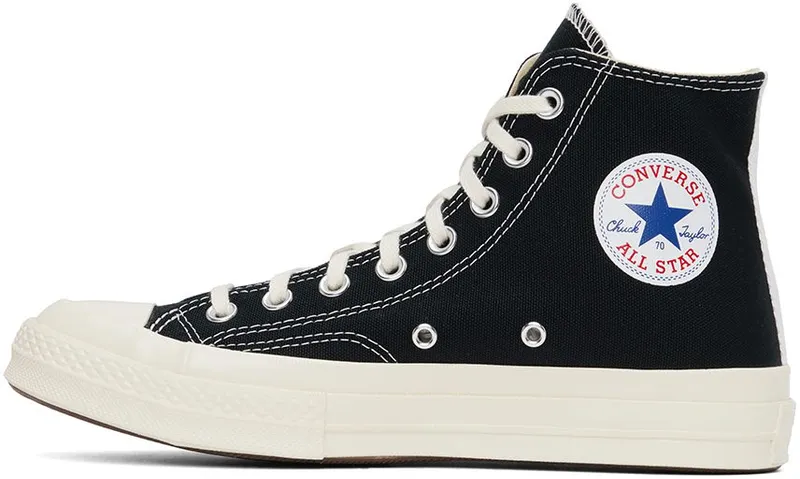 Comme des Garçons Play Off-White Converse Edition Chuck 70 Hi Sneakers (P1K112)