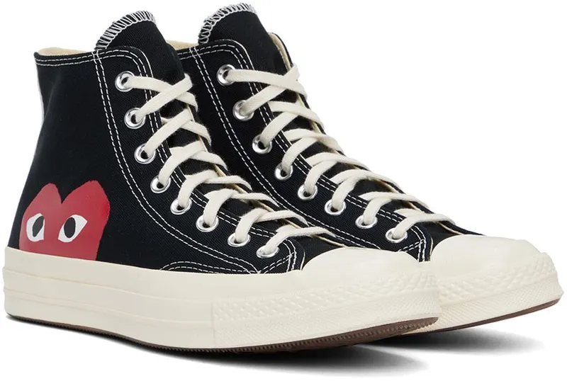Comme des Garçons Play Off-White Converse Edition Chuck 70 Hi Sneakers (P1K112)