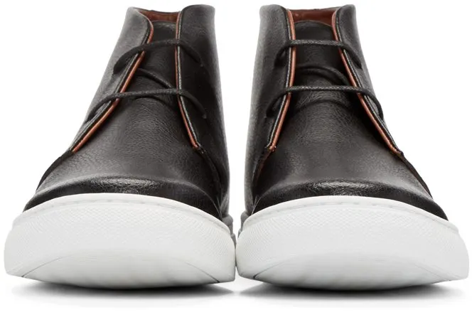 Junya Watanabe Black Leather High-Top Sneakers (WR-K102-051)