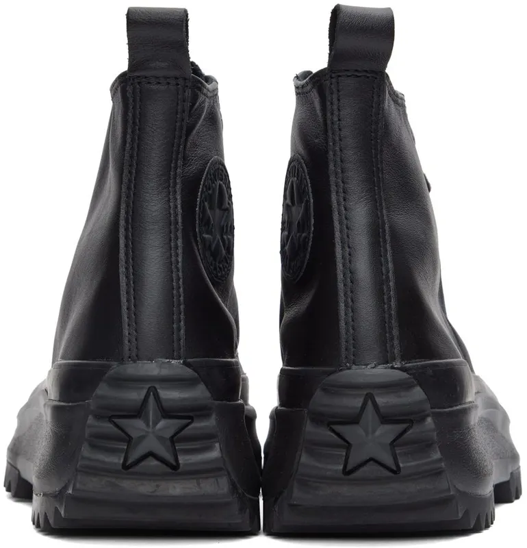 Converse Black Leather Run Star Hike Hi Sneakers (170548C)