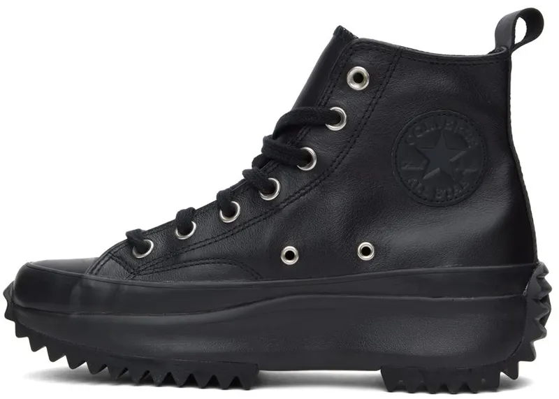 Converse Black Leather Run Star Hike Hi Sneakers (170548C)