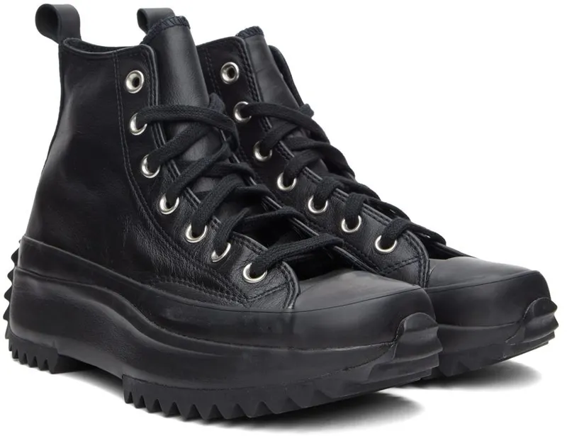 Converse Black Leather Run Star Hike Hi Sneakers (170548C)