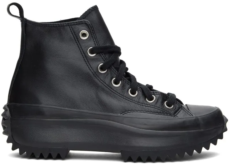Converse Black Leather Run Star Hike Hi Sneakers (170548C)