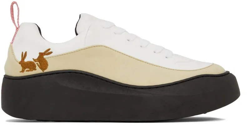 Carne Bollente White & Beige Classic Sneakers (FCBLUCLSK053A8)