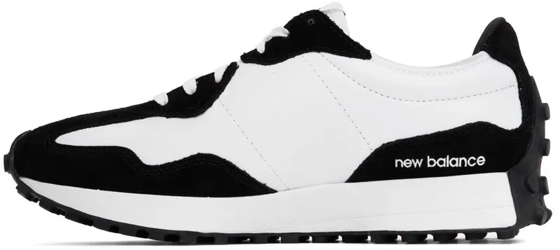 New Balance White & Black 327 Sneakers (WS327DW)