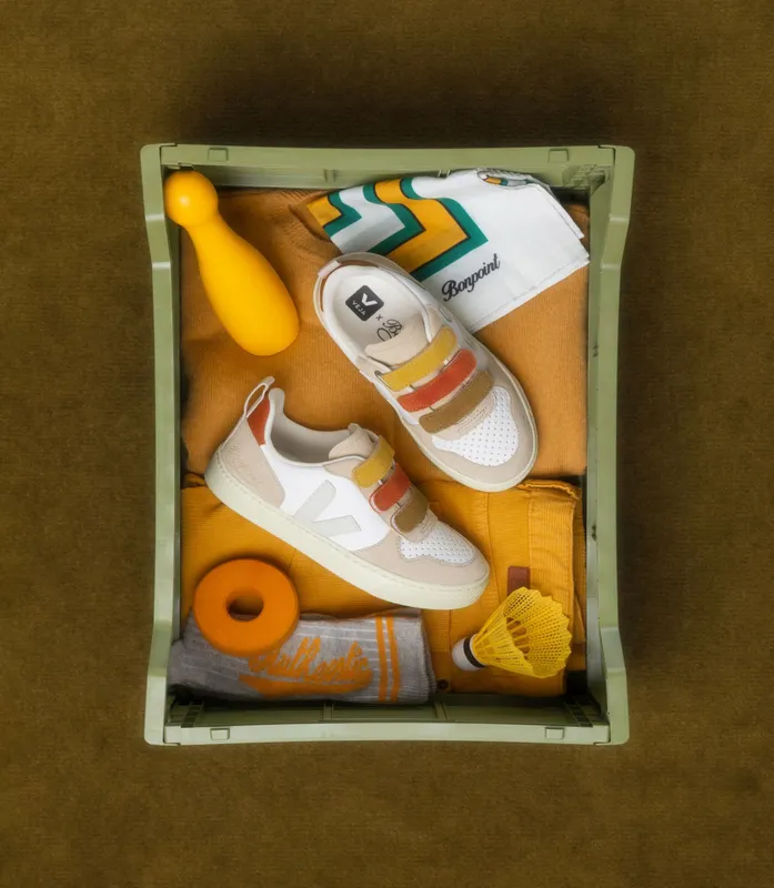Veja V-10 CHROMEFREE LEATHER BONPOINT MULTICO ALMOND (CV0303450C)