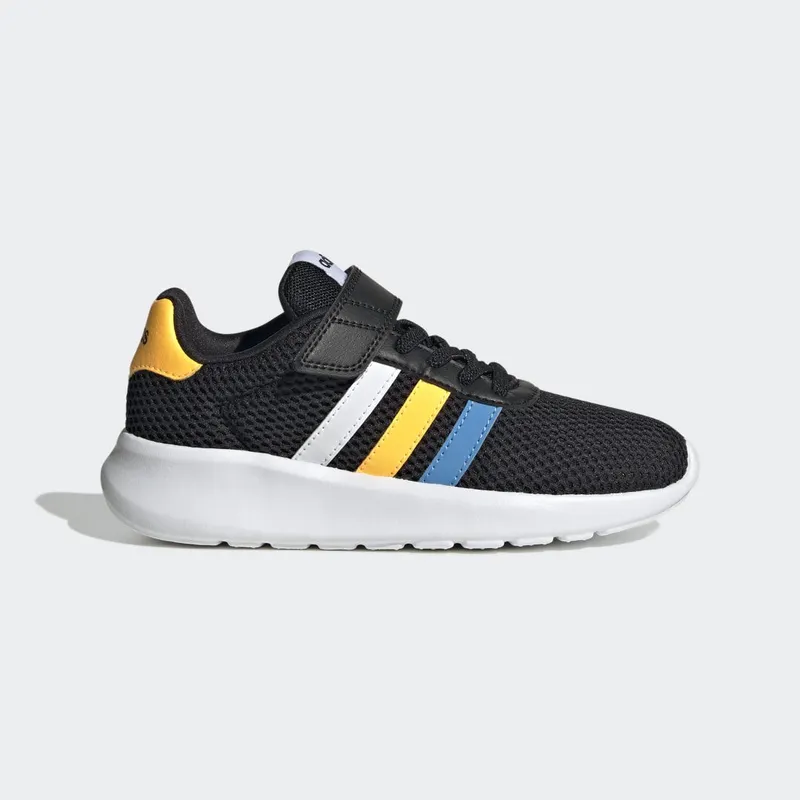 adidas Lite Racer 3.0 Lifestyle Running met Klittenband Bovenaan Core Black / Cloud White / Solar Gold (HP5799)