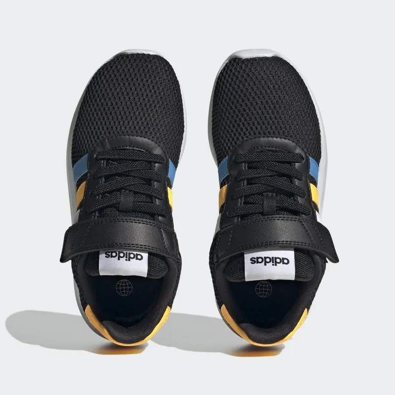 adidas Lite Racer 3.0 Lifestyle Running met Klittenband Bovenaan Core Black / Cloud White / Solar Gold (HP5799)
