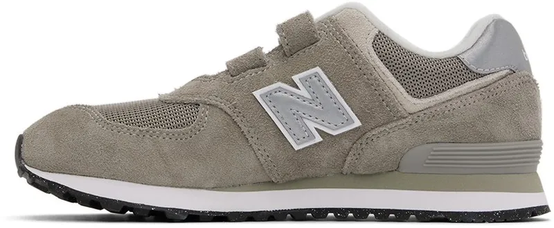 New Balance Kids Gray 574 Core Hook & Loop Little Kids Sneakers (PV574EVG)
