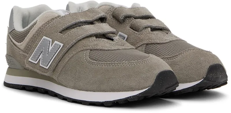 New Balance Kids Gray 574 Core Hook & Loop Little Kids Sneakers (PV574EVG)