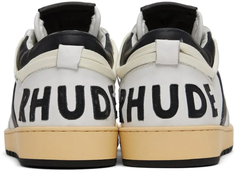 Rhude SSENSE Exclusive White & Black Rhecess Low Sneakers (RHFW21FO25039128)