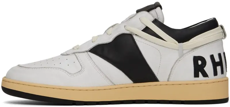 Rhude SSENSE Exclusive White & Black Rhecess Low Sneakers (RHFW21FO25039128)