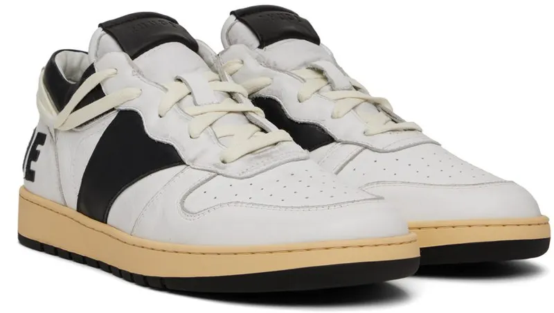 Rhude SSENSE Exclusive White & Black Rhecess Low Sneakers (RHFW21FO25039128)