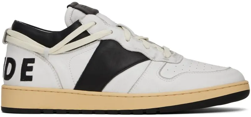 Rhude SSENSE Exclusive White & Black Rhecess Low Sneakers (RHFW21FO25039128)
