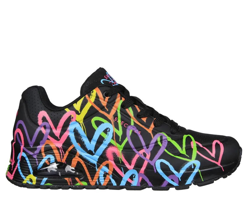 Skechers JGoldcrown: Uno – Highlight Love – Zwart / Multi (177981-BKMT)