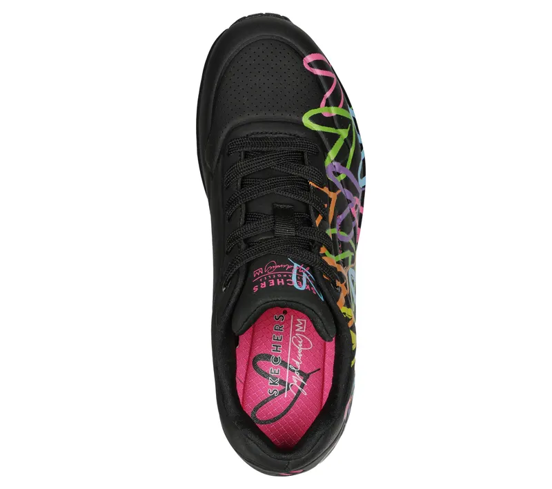 Skechers JGoldcrown: Uno – Highlight Love – Zwart / Multi (177981-BKMT)