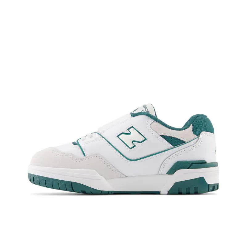New Balance 550 Bungee Lace with Top Strap White / Vintage Teal (PHB550V1-44614)
